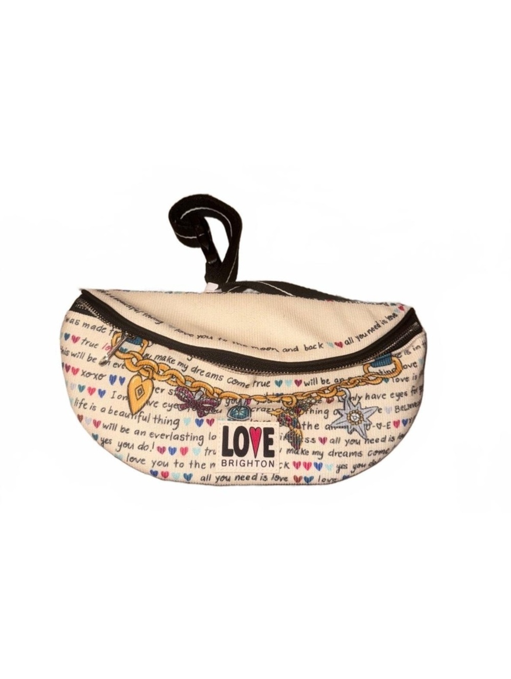 Brand New Brighton Love Print Belt Bag Cream Multicolor Hearts Fanny Pack